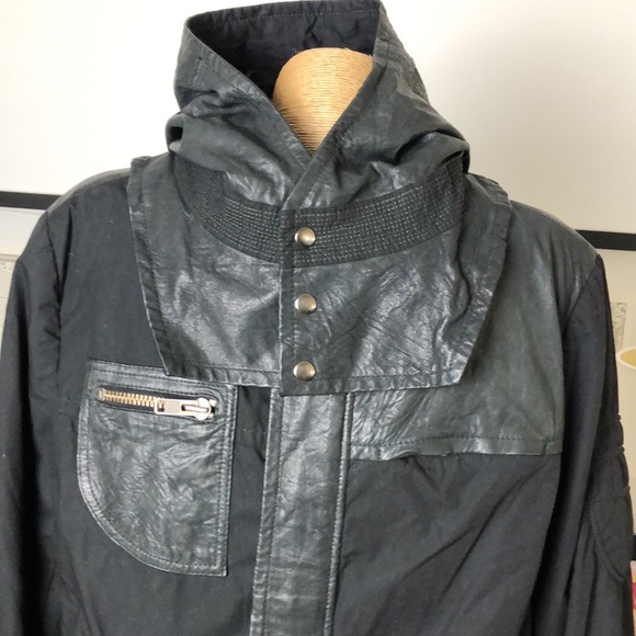 YIGAL AZROUEL Mens Leather and cotton Jacket Size L - Picture 3 of 10